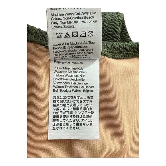 NEW J. Crew Women’s Large Green Textured Curved-waist Cheeky Bikini Bottom NWT - Picture 3 of 5